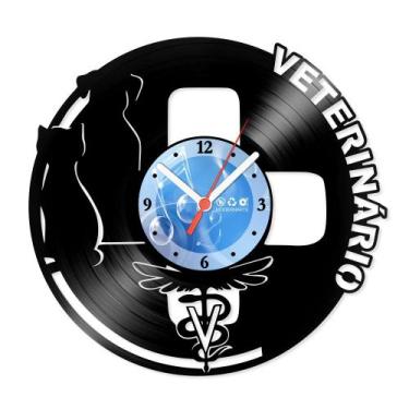Imagem de Relógio De Parede Disco Vinil Profissões - Veterinário - VPR-097 - Mod
