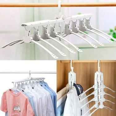 Imagem de Cabideiro Multifuncional organizador roupas 8 Cabides - ZEM