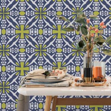 Imagem de Papel De Parede Adesivo Azulejo Ornamentado N017025 0,58X3M - Adesivo 