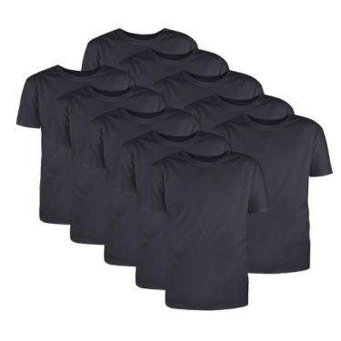 Imagem de Kit com 10 Camisetas Básicas Algodão Chumbo Tamanho GG - Mc Clothing