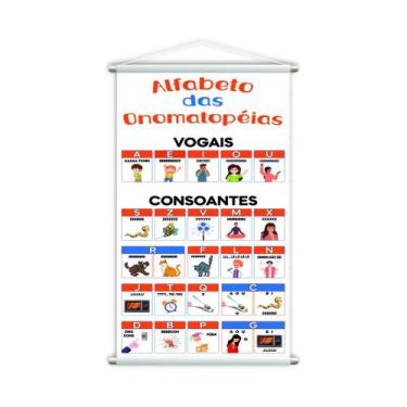 Imagem de Alfabeto das Onomatopéias Banner Escolar Pedagógico Grande - PlimShop