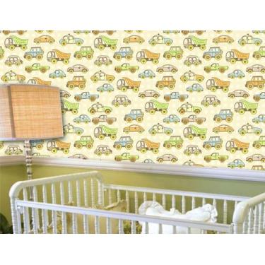 Imagem de Papel de parede adesivo infantil carrinhos( med. 90x300 cm) - ATITUDE 