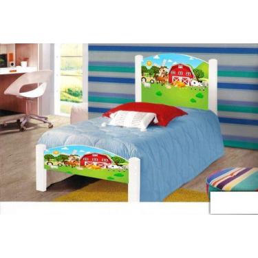 Imagem de Cama De Solteiro Adesivada Fazendinha Com Grade Protetora - CAMAS VALI