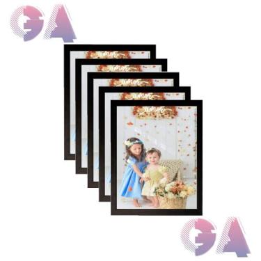 Imagem de Kit 5 Porta Retrato 20x25 Moldura Preto Para Fotos e Decoração - GA Qu