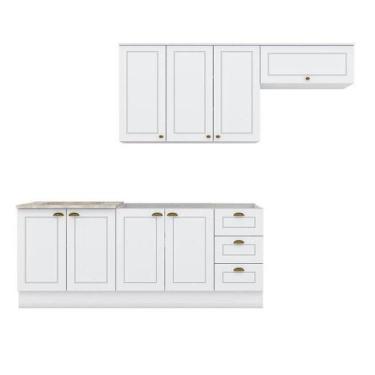 Imagem de Cozinha Modulada 5 Peças Branco Com Tampo Cooktop Calcare - Henn - MÓV