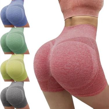 Imagem de Short Legging Academia Curto Feminino Levanta Bumbum Sem Costura Cintu