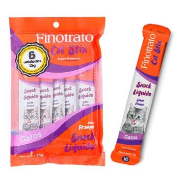 Imagem de Petisco Cremoso para Gatos Sache Finotrato Cat Stix 6un C/15gr Sabor F