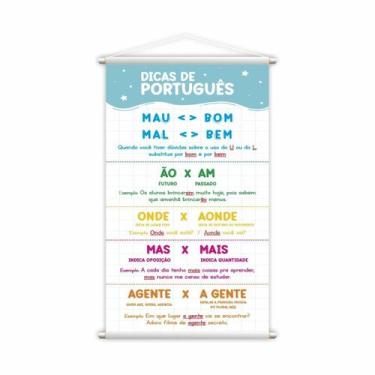 Imagem de Dicas De Português Banner Escolar Pedagógico Grande - Plimshop