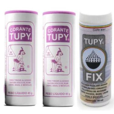 Imagem de  Linha Tupy 2 Corante + 1 Fixador Tupy Fix para Tingir Roupa Amarelo L