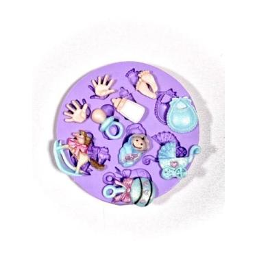 Imagem de Molde de silicone bebê maternidade para decorar f68 - Confeitaria dos 
