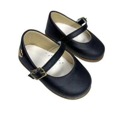 Imagem de Sapatilha Preta Menina Sandália Bebê Sapato Infantil Sapatinho, 19