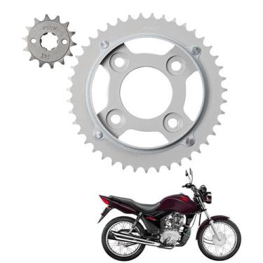 Imagem de Kit Relação Honda Fan 125 2009 até 2013 Brandy - Sem Corrente