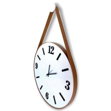 Imagem de Relógio de parede adnet 50cm, fundo branco, algarismos cardinais 3d pr