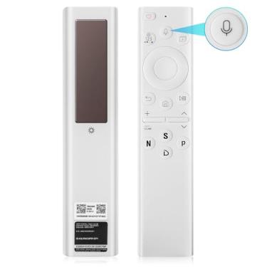 Imagem de Controle remoto de voz solar BN59-01391A para Samsung Frame TV Controle remoto com célula solar recarregável compatível com Smart TVs Samsung 2021-2023 NEO QLED 4K HDR, 4 botões de atalho, branco