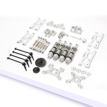Imagem de Oisunt Metal Replacement Part Kit for WLtoys 1/14th, 1/12th RC Car Upgrades, Spare Aluminium Accessory Set with Screws(Silver)
