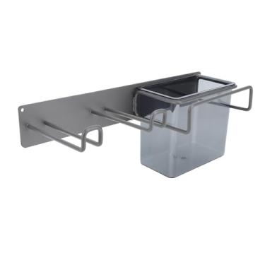 Imagem de Suporte para Secador de Cabelo, Rack de Armazenamento Com Grades de Proteção e Estrutura Ventilada, Organizador de Secador de Cabelo Montado na Parede