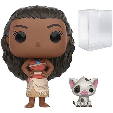 Imagem de Funko Pop Disney: Moana - boneco de vinil Moana e Pua Pop! (incluído com capa protetora de caixa pop compatível), multicolorido, 9,5 cm