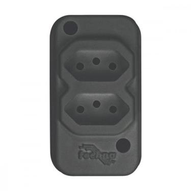 Imagem de Tomada Barra Techna Dupla 2P+T 10A Preto, Preto
