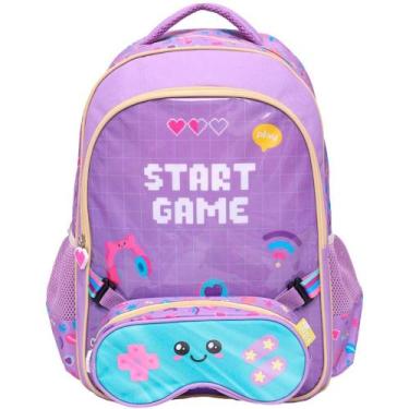 Imagem de Kit Mochila Costas 17" Gamer Girl E Estojo Infantil Escolar - Yins