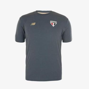 Imagem de Camisa São Paulo New Balance 2025 Viagem Chumbo - Masculino, P, Cinza