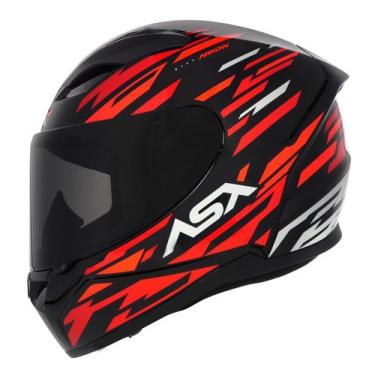 Imagem de Capacete Asx City Arrow Preto Vermelho e Branco, 62