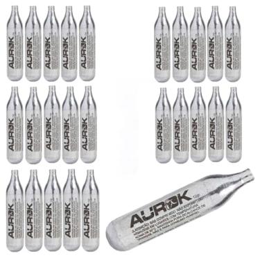 Imagem de Kit Com 25un Co2 Aurok Cilindros De Pressão 12g Sem rosca