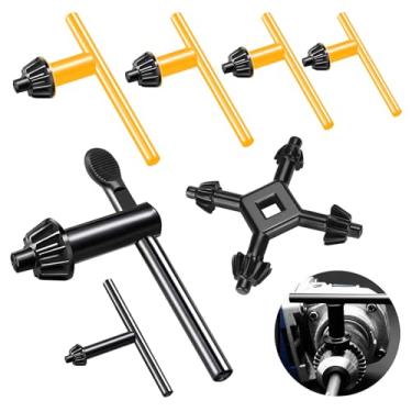 Imagem de Yauhar 7 peças de chave de mandril de broca de 6 tamanhos e conjunto universal de chaves de mandril de 4 vias, 3/10.2 cm 5/20.3 cm 1/5.1 cm 3/20.3 cm 1/10.2 cm 5/81.3 cm Ferramentas de fixação de