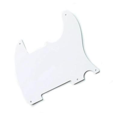 Imagem de Protetor de palheta de guitarra fino de 1 camada estilo vintage em branco com 5 furos para protetor de palheta de guitarra TL sem roteamento de captador Pickguard Backplate Set