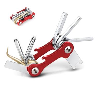 Imagem de OVOVFANY Kit de ferramentas de mergulho, conjunto de reparo multiferramentas de mergulho de aço inoxidável dobrável 8 em 1 para reparo e manutenção de mergulhadores ou acessório (vermelho)