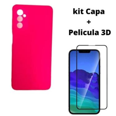 Imagem de Kit Capa Veludo Pink Compatível Galaxy A04S+ Pelicula 3D - Db Distribu