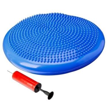Imagem de Disco de Equilibrio Inflavel 34cm com Bomba Pilates Yoga Funcional Prancha Plataforma (Azul)