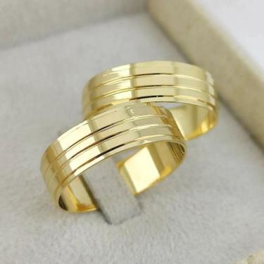 Imagem de Par de Alianças de Casamento  Ouro 18K 6mm 7g retas Sheju Joias