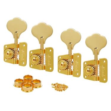 Imagem de KAISH Gold Lefty Vintage Trevo dos anos 70 afinadores de baixo afinadores de baixo para baixo Jazz J Bass ou Precision P Bass