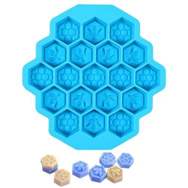 Imagem de Molde de silicone versátil para pente de mel, molde de silicone de abelha de 19 cavidades para assar, moldes de goma antiaderentes reutilizáveis para doces, chocolate, geleia, cubo de gelo