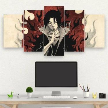 Imagem de Kit 5 Quadros Decorativo Mosaico Itachi Anime Naruto