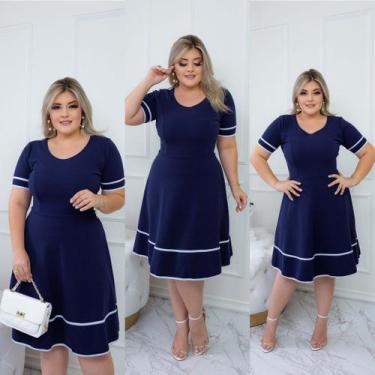 Imagem de Vestido Evangélico Feminino Midi Godê Festa Igreja Barato Oferta Ataca