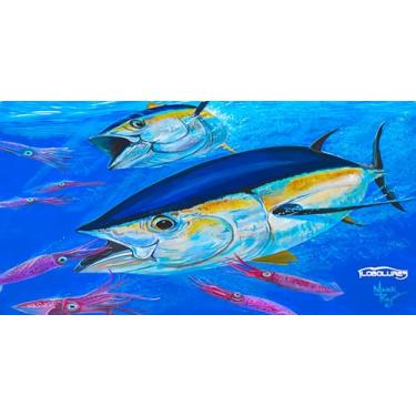 Imagem de Lobo Lures Big Game Sport Fishing Vanity Front Automotive Plate Car Truck Fishing Art Man Cave Art | Feito nos EUA | (Atum Slammer)