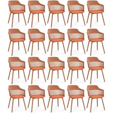 Imagem de Kit 20 Cadeiras de Jantar Estofada Marcela - Marrom