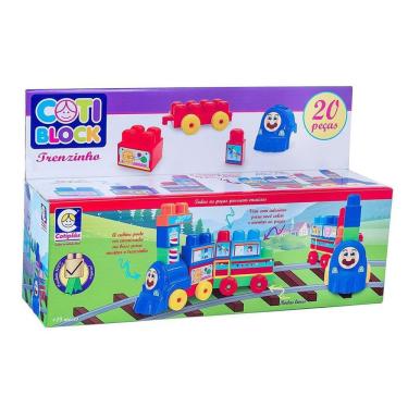 Imagem de Brinquedo Blocos de Montar Cotiblock Trenzinho 20 Peças - Cotiplás