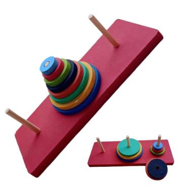 Imagem de Brinquedo Pedagógico Educativo Em Madeira Montessori Torre