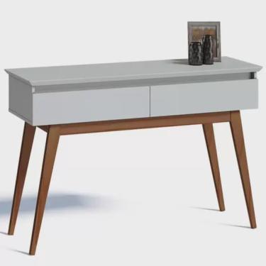 Imagem de Aparador Buffet Entrada Hall Balcão Clássico Sala de Estar e Jantar Retrô Vintage 2 Gavetas Classic 1.36 - Branco Acetinado