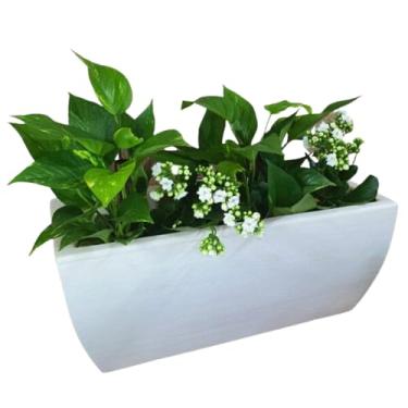 Imagem de Vaso De Planta Jardineira Bonsai Suculenta Polietileno M (cinza)