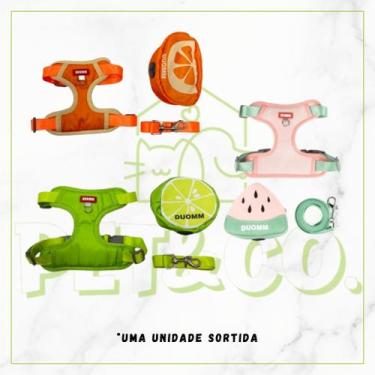 Imagem de Peitoral e Guia com Mochila Impermeável Coleira para Cachorros M e G -