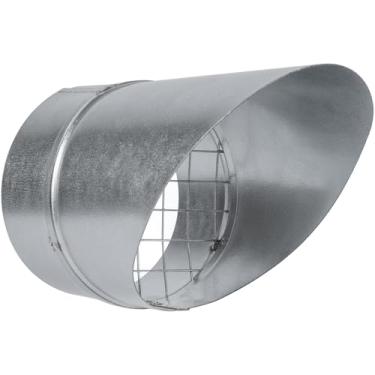 Imagem de Vent Systems Tampa de ventilação de duto de aço galvanizado de 10 cm - tampa de ventilação para dutos - tampa de tubo de duto de exaustão com capuz - tampa de ventilação do secador - tela de malha
