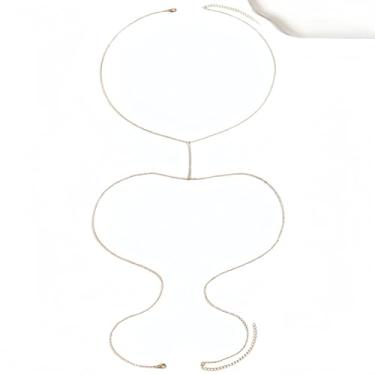 Imagem de JODDFLY Pacote com 2 colares de corrente corporal, joias de cintura em camadas para mulheres, ouro e prata, Adjustable size, Metal, Sem Pedra Preciosa