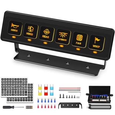 Imagem de SS VISION Painel de interruptor sem fio de 6 grupos, painel giratório auxiliar de carro 12V 80A, caixa de sistema de relé de controle de circuito universal com 4 modos de luz função de memória para