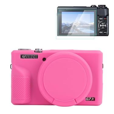 Imagem de Rieibi Capa de silicone para Canon G7X Mark III, acessórios G7X Mark III com 2 protetores Sreen, capa de lente removível para Canon G7X Mark III