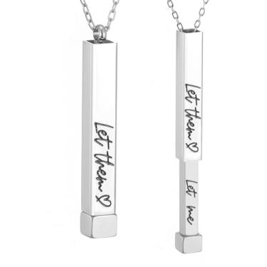 Imagem de SKQIR Be Kind of a Badass Colares femininos com mensagem oculta para melhores amigas irmãs, presentes inspiradores engraçados, colares com pingente de barra vertical, joias, presentes de mordaça para