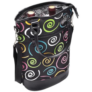 Imagem de Bolsa Térmica Para Transporte de Vinhos Tirrinia até 2 Garrafas, Preta Aspiral