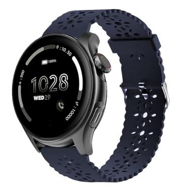 Imagem de Pulseira de relógio inteligente Cubitt Viva Pro, Lamshaw nova pulseira de silicone feminina e masculina fina e oca compatível com o relógio inteligente Cubitt Viva Pro, Viva, Aura Pro, Aura (azul